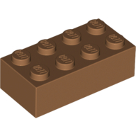 Lego kostka (kostička) 2x4, tělová tmavší (4645064, 6135191)